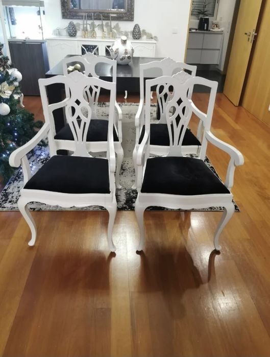 4 cadeirões Queen Anne