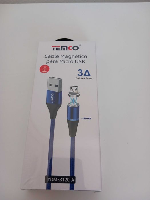 Cabo de Carregamento Magnético Micro USB 3 em 1