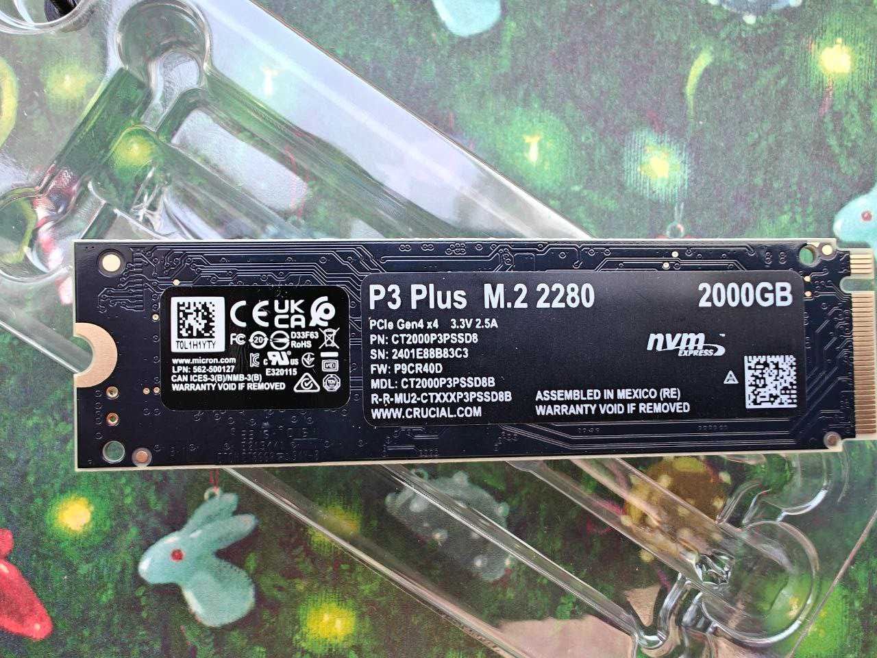 SSD M.2 2280 NVMe Crucial P3 Plus 2 Tb PCIe 4.0x4 5000/4200Mb/s