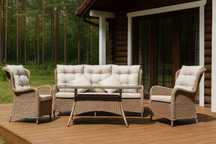 Wypoczynek ogrodowy / Sofa + fotele / premium / wygoda / 5 os