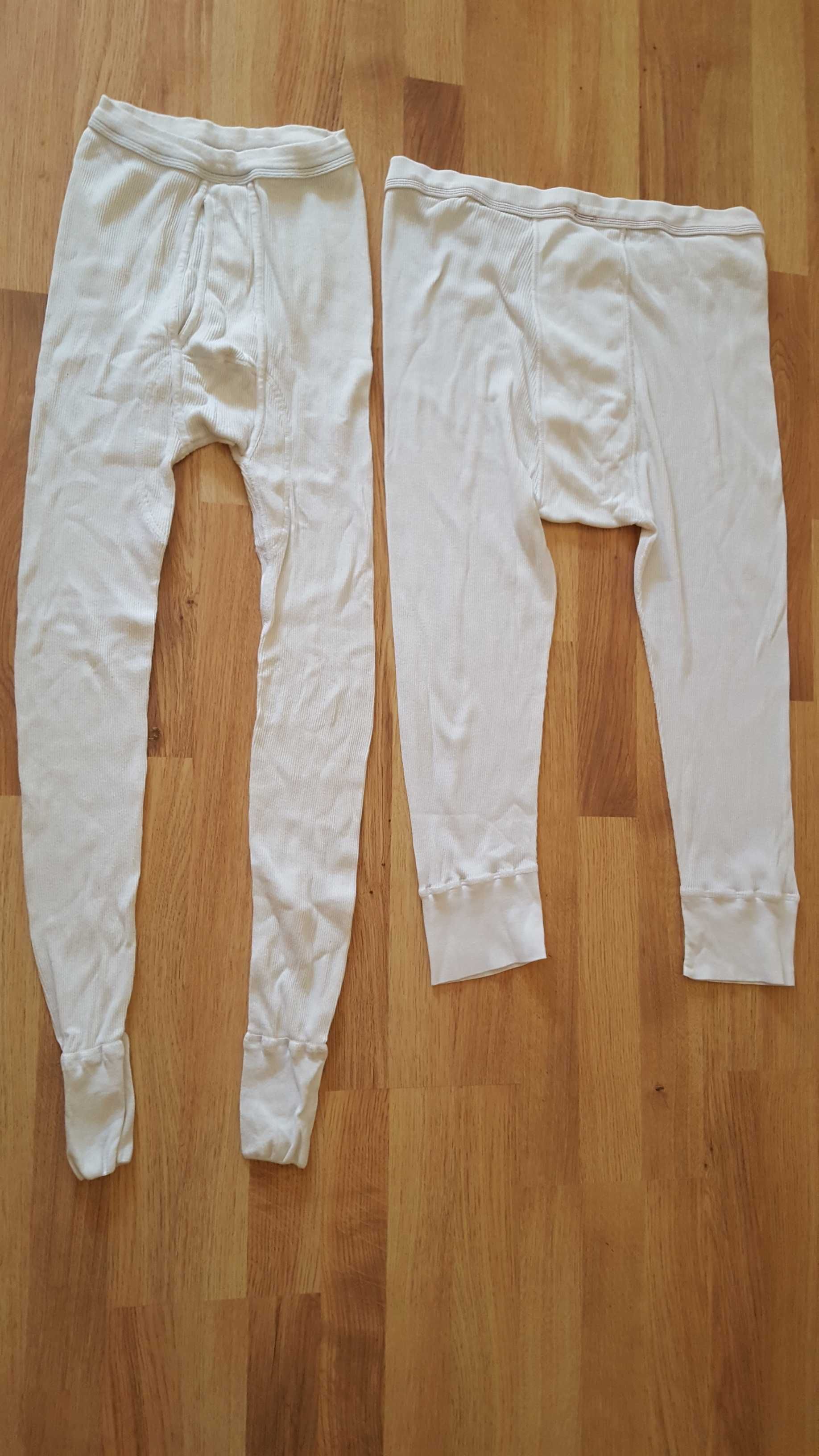 Białe kalesony męskie długie i krótsze - 2 pary, bawełna