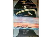 Plakat do filmu "Emisja trwa" projekt Maciej Woltman 1984 r., stan bdb