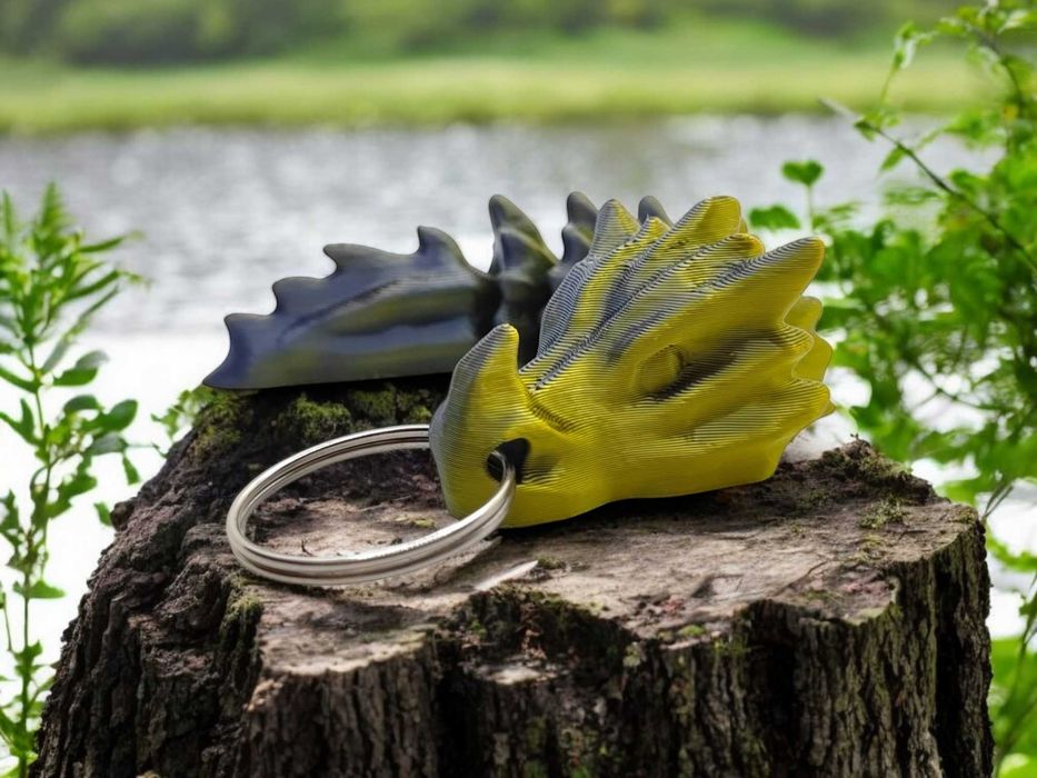 Brelok Flexi Smok -Ruchomy przegubowy breloczek Grafitowo-Złoty HIT