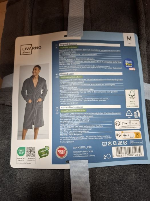 Чоловічий плюшевий халат  livarno