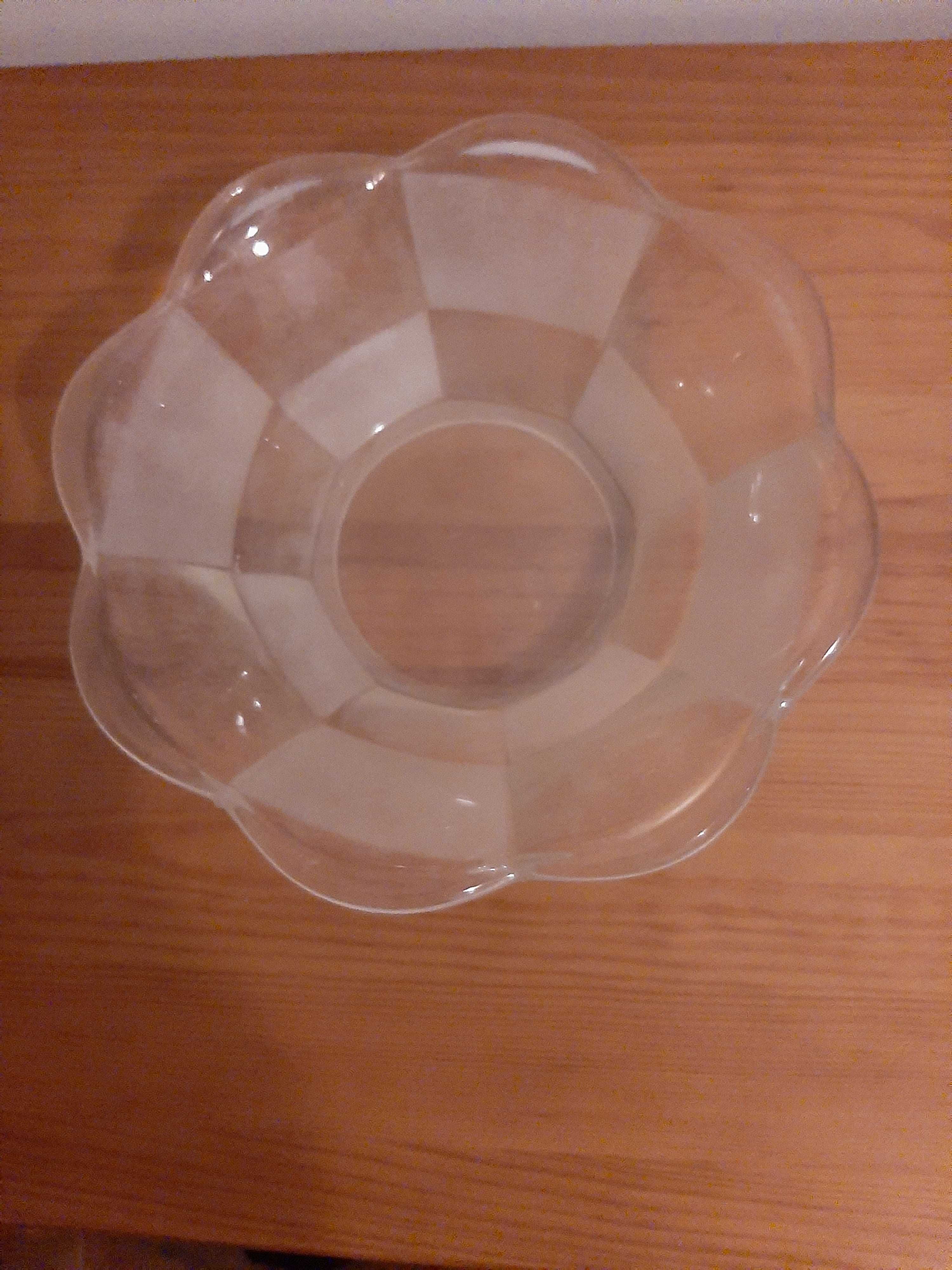 Saladeira em vidro com 3 taças anos 60