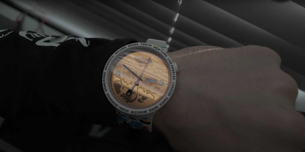 Zegarek SWATCH x BAPE Tokyo white multi camo WATCH