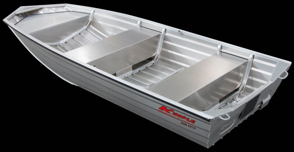 Aluminiowa łódka wędkarska Kimple J 4217 idealna na rzeki i płycizny.