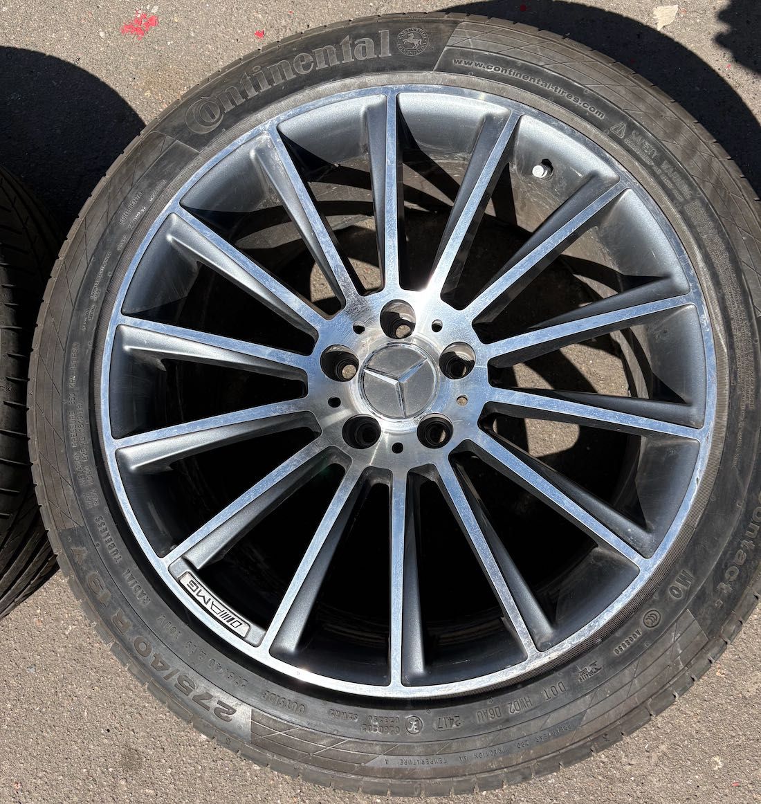 Продам разноширокие диски с резиной Continental 19" на Mercedes