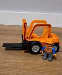 Lego duplo wózek widłowy widlowy + robotnik, auto budowlane samochód