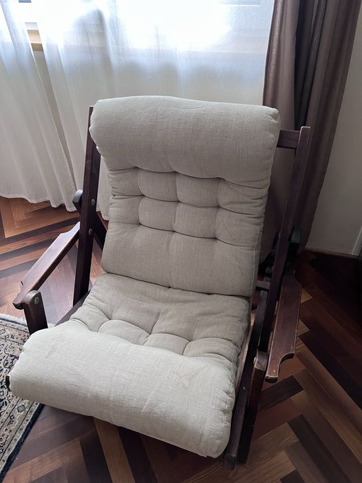 Vintage fotel drewniany ikea kontiki safari mid century