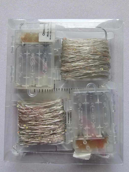 Oreunik Lampki LED na baterie 2 x 100 diod LED łańcuch świetlny na zew