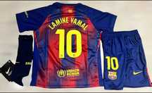 FC Barcelona Lamine Yamal Nr 10 Strój Zestaw Komplet na wzrost 135-145