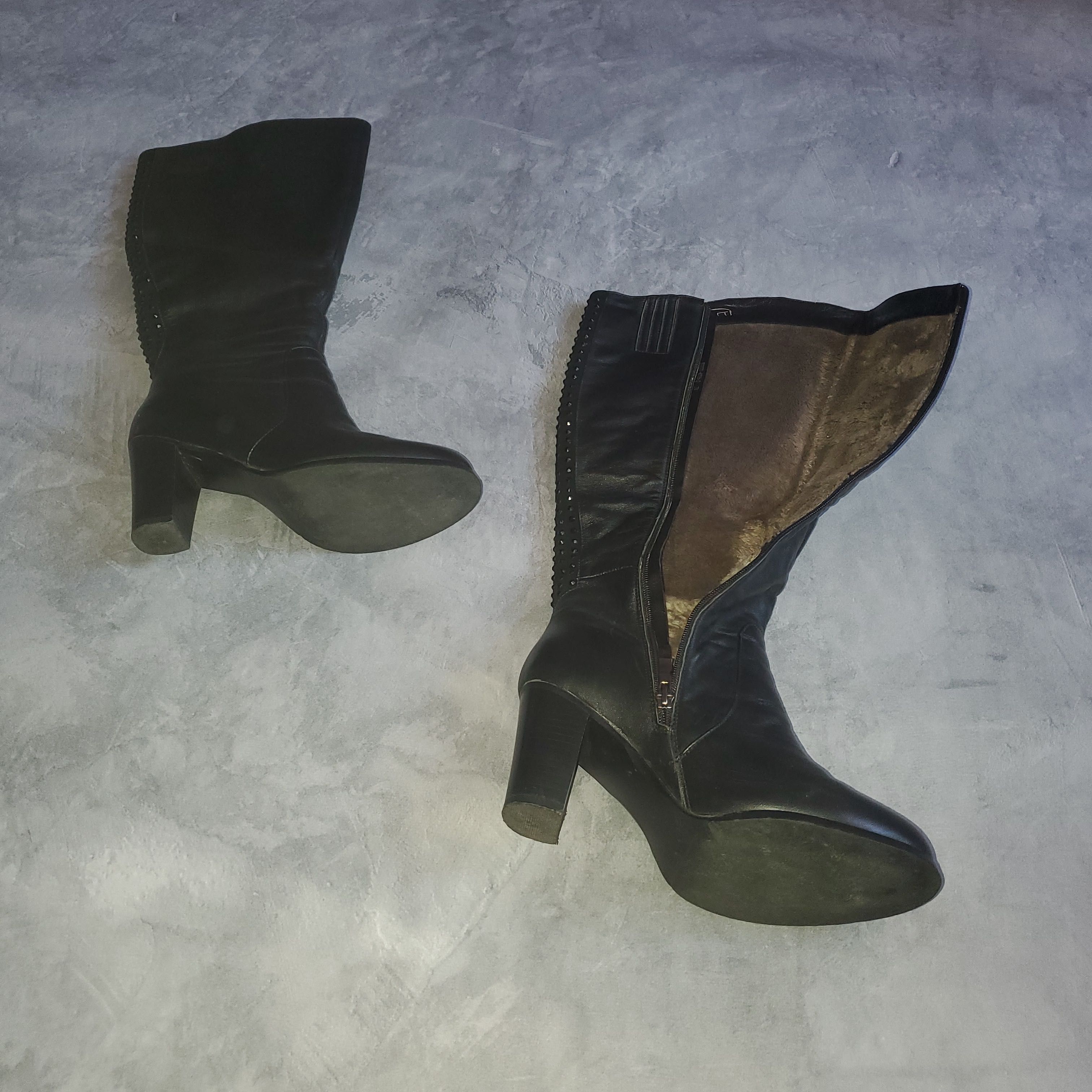 Сапожки 38 ботинки rekotti bfs 320 k136-2 на каблуке телые зимние