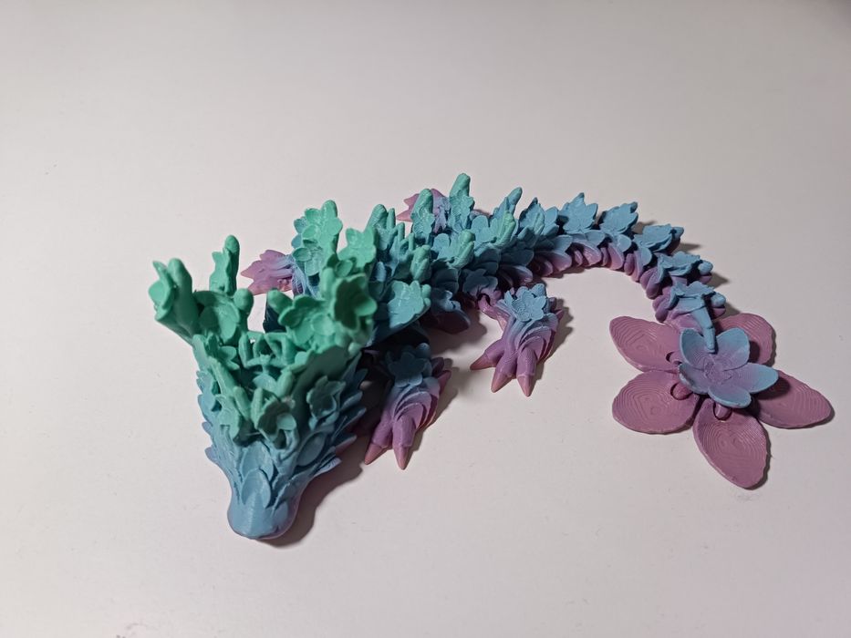Smok Kwiatowy, Figurka 3D, Zabawka, Ruchomy wydruk 3D