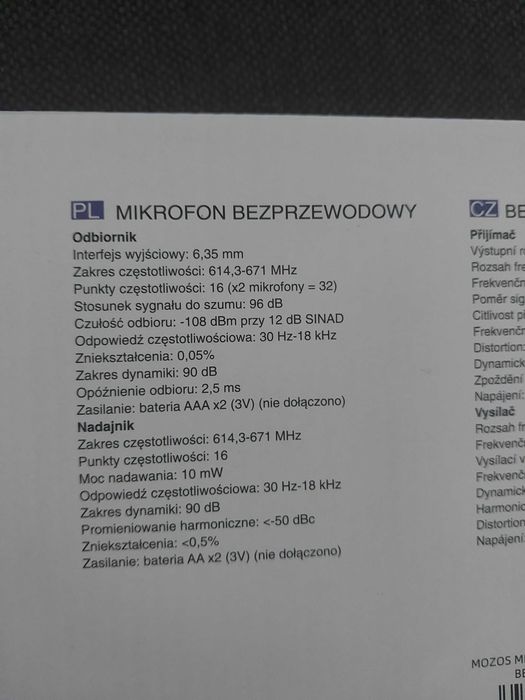 Mikrofon bezprzewodowy nauszny