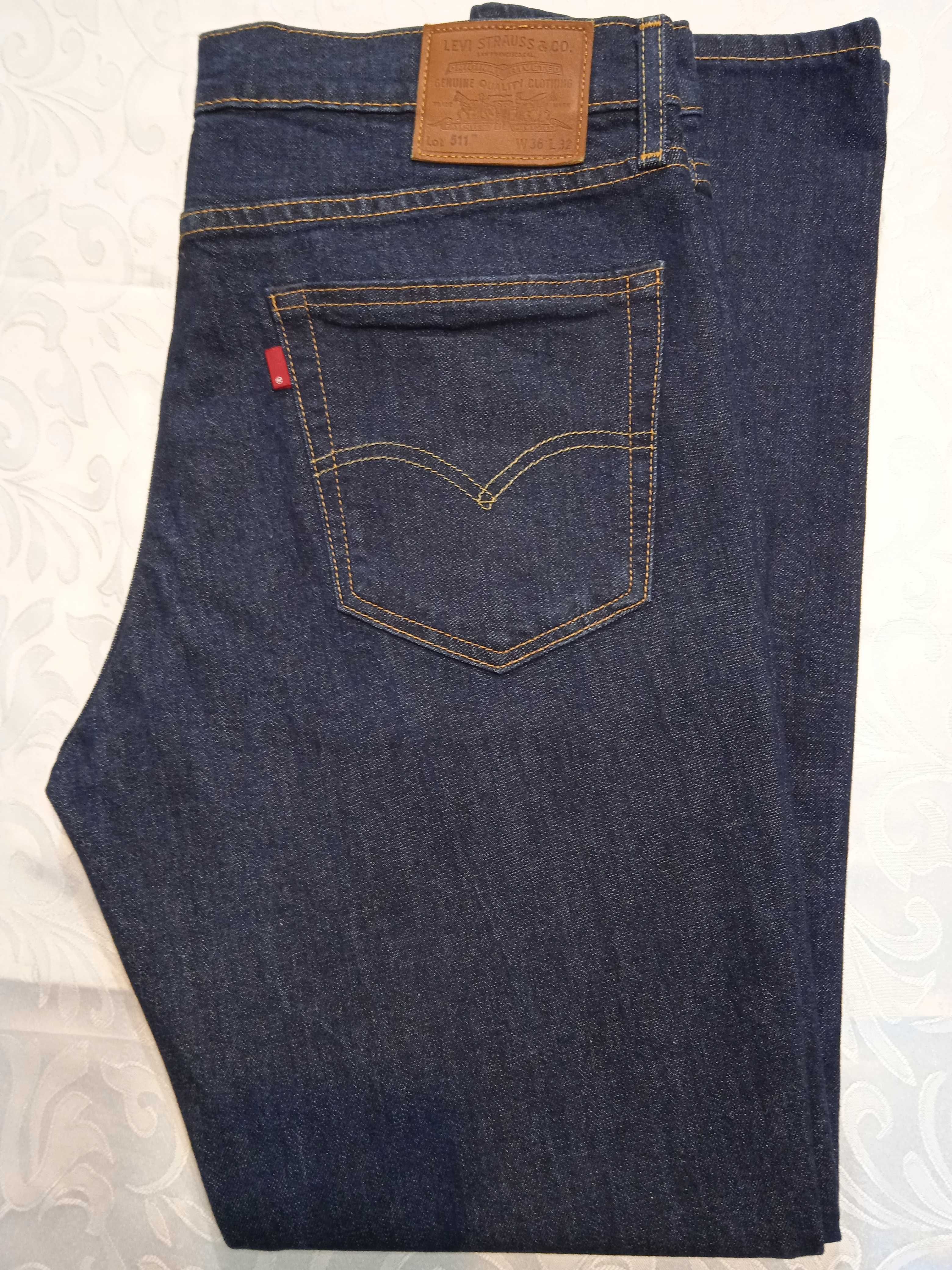 Levis 511 Slim Premium Nowe granatowe spodnie jeansy W36 L32