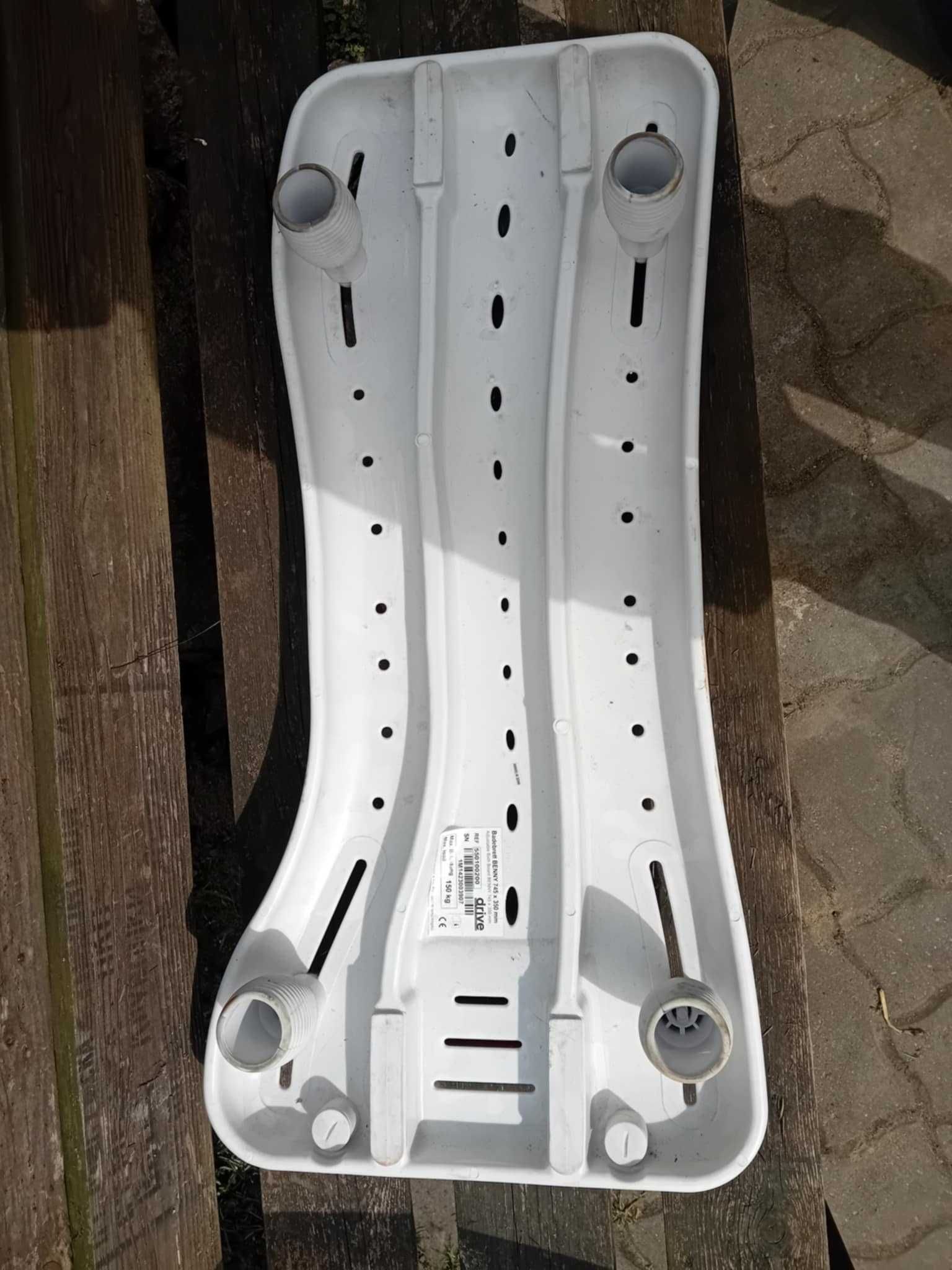 Ławeczka na wannę regulowana z uchwytem 74,5x35 cm do 150 kg (WYSYŁAM)