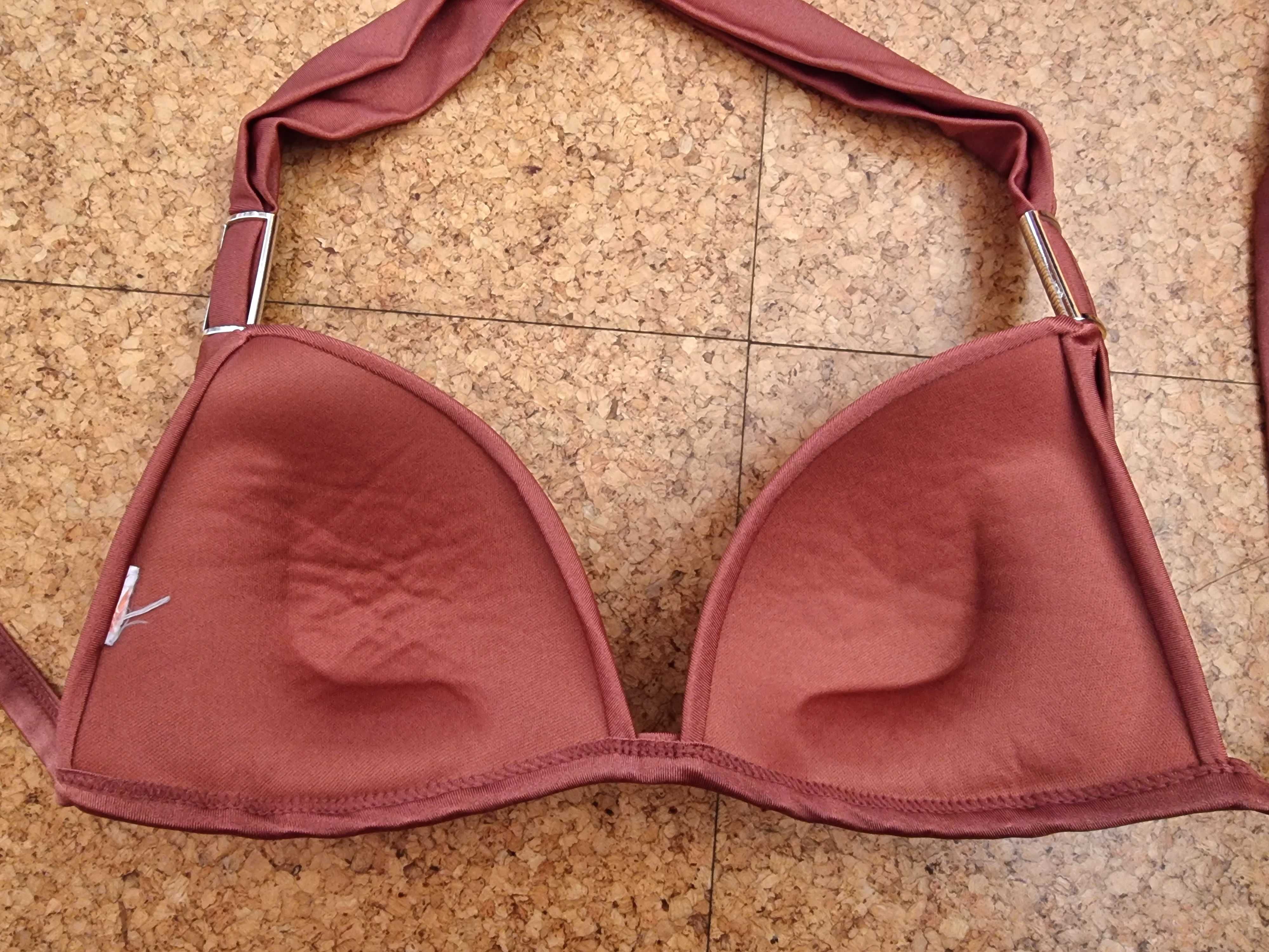 Parte de cima de bikini castanho/cor cobre Primark, tamanho 36