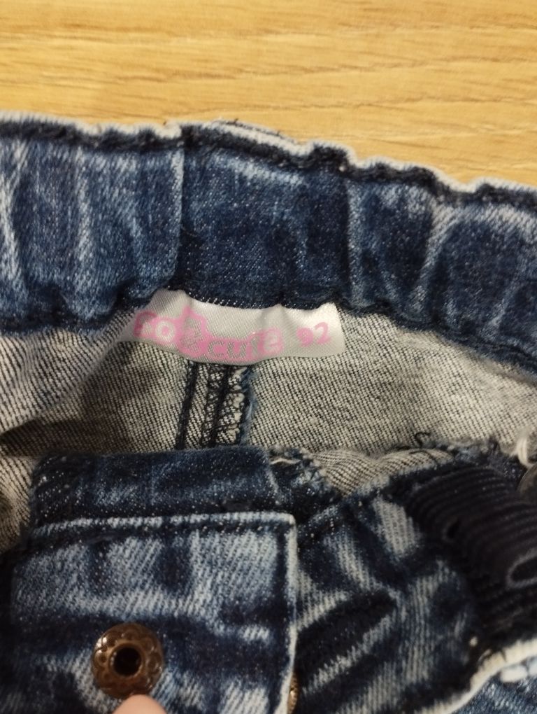 Jeansy spodnie dziewczęce 98 zestaw komplet 2 sztuki