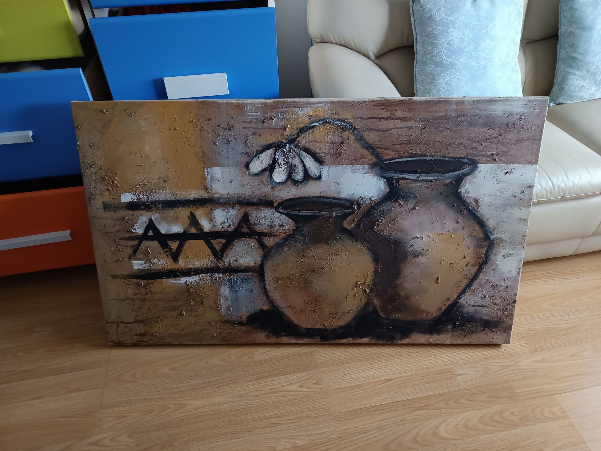 Quadro grande pintado à mão 70/120