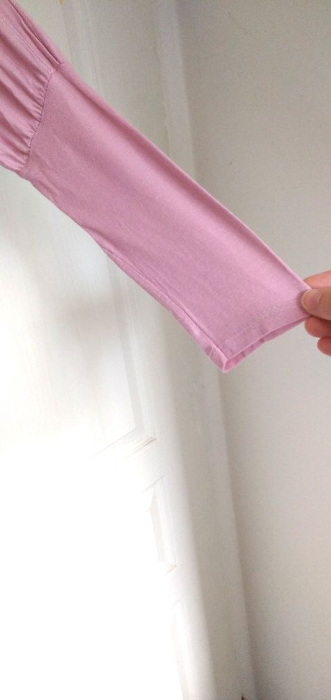 Tunika jasnoróżowa Zara różowa długa bluzka długi rękaw M 38 S 36
