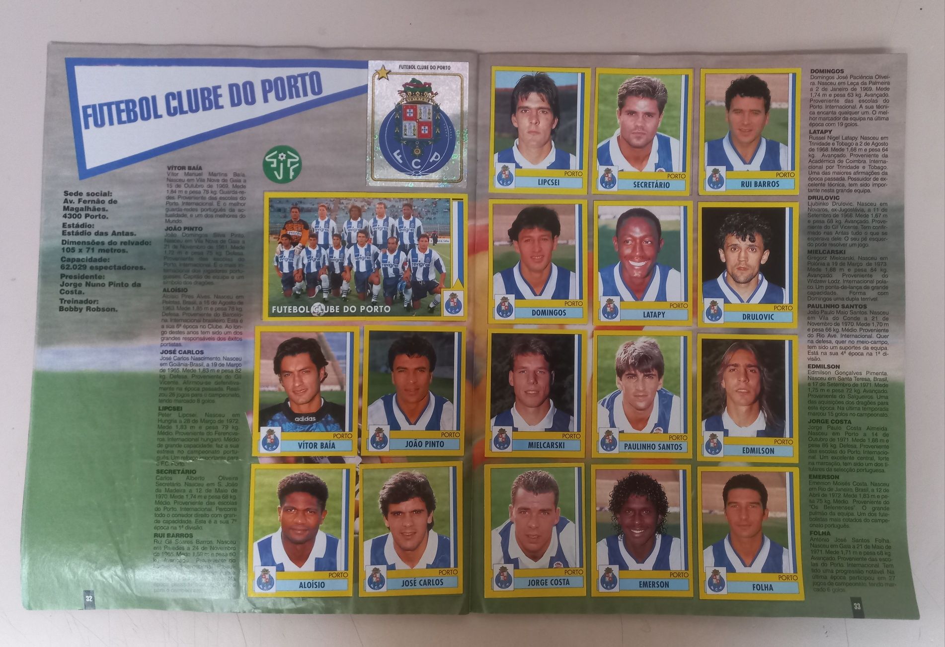 Caderneta futebol 1995/96, completa.