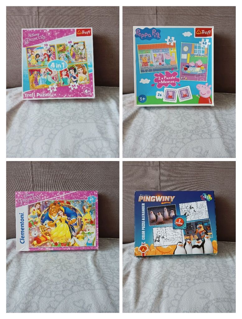 Puzzle księżniczki/ pingwiny/ świnka Peppa/ Bella/ 48/60 elementów