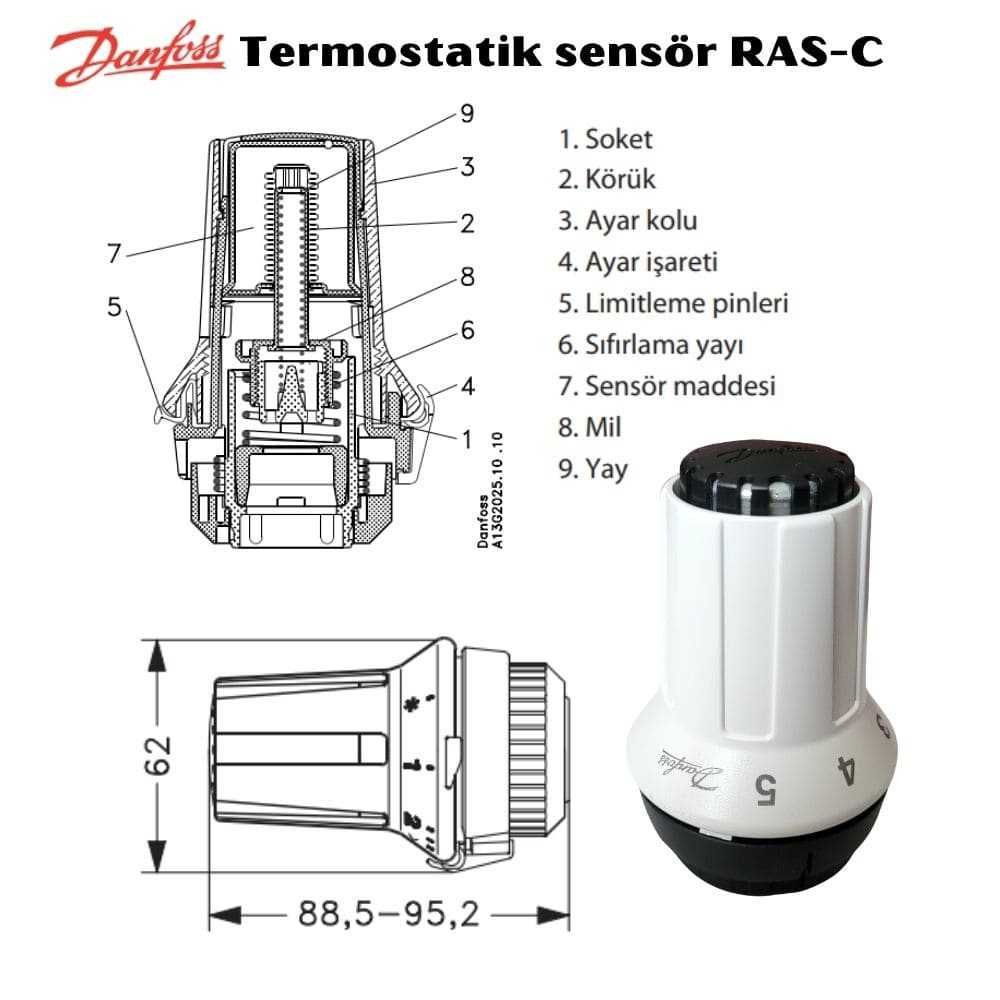 Danfoss RAS-C 5023 - термоголовка для радиаторов.