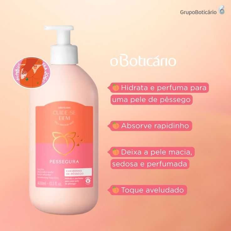 Loção Hidratante Pessegura Cuide-se Bem 400ml O Boticário