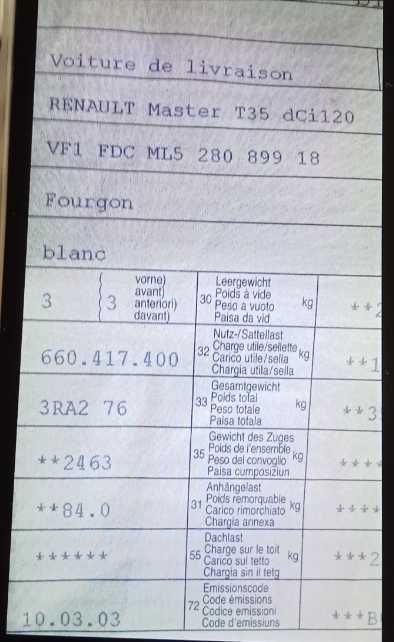 Renault master T35 120 dci suiça com livrete boa notas na hora