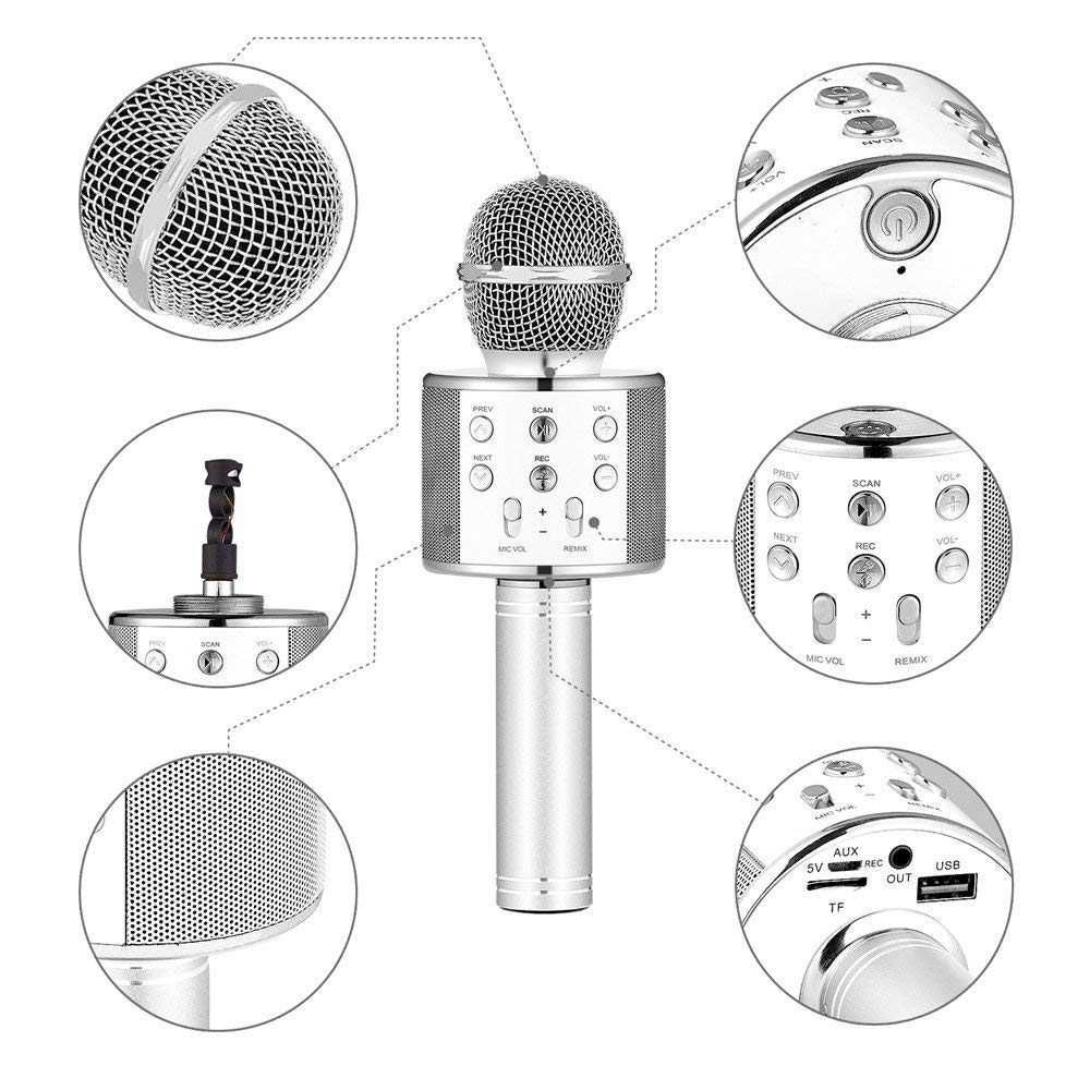 Mikrofon bezprzewodowy karaoke bluetooth głośnik