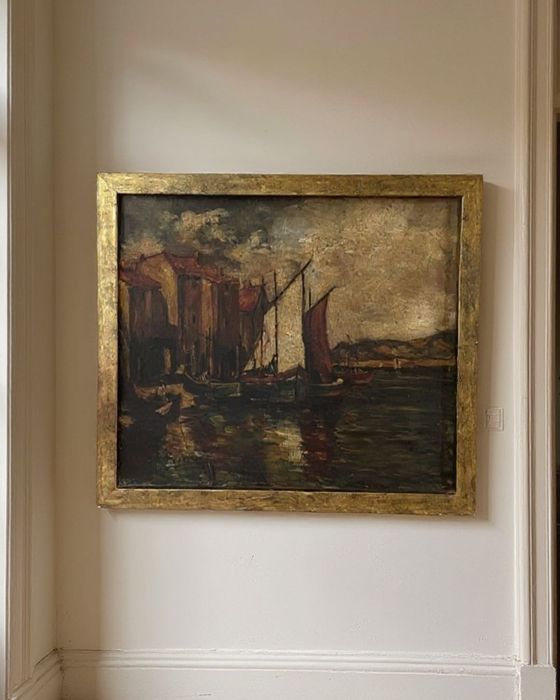 Obraz 66 cm x 56 cm Sygnowany  Olej Rama Stara XX