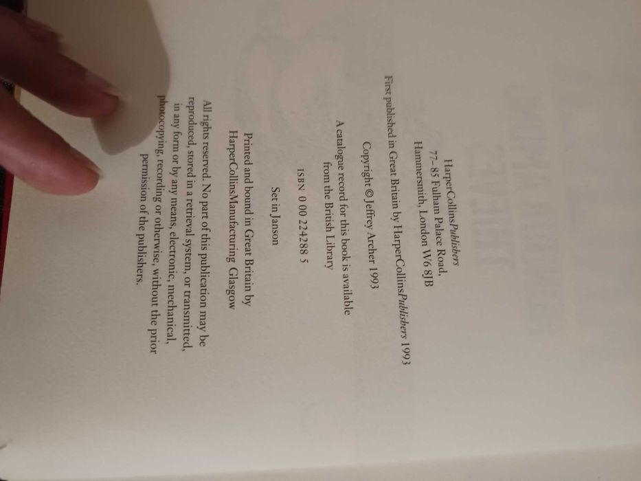 "Honour Among Thieves" de Jeffrey Archer - Ref.: L - 3