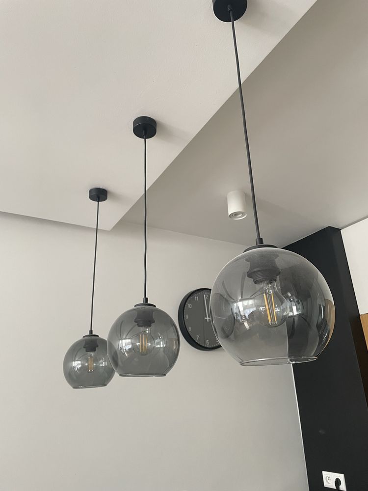 3 x lampa wisząca szklana