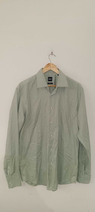 Casualowa koszula z długim rękawem XL bawełniana miętowa