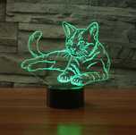 Kot lampka nocna 3D led kolory