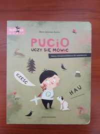 Pucio uczy się mówić - książka dla dzieci,grube kartki