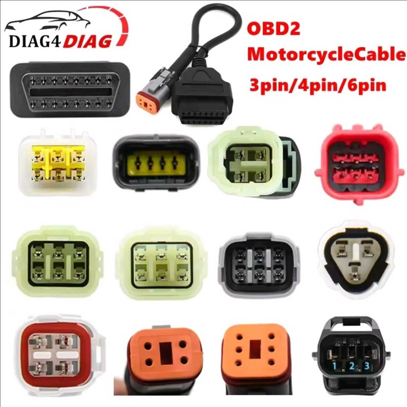 Kabel adapter diagnostyczny do motorów Harley Davidson 6-PIN