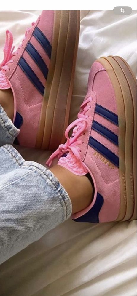 Женские кроссовки Adidas Gazelle Bold  23 Pink Brown  . QR сканируется