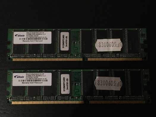 Memória RAM Elixir 512MB x 2 unidades