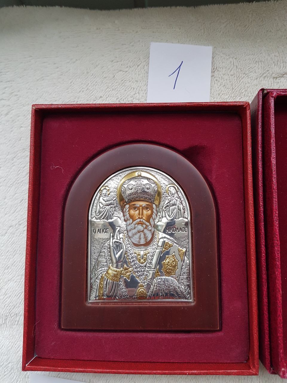 Иконка греческая серебро+дерево