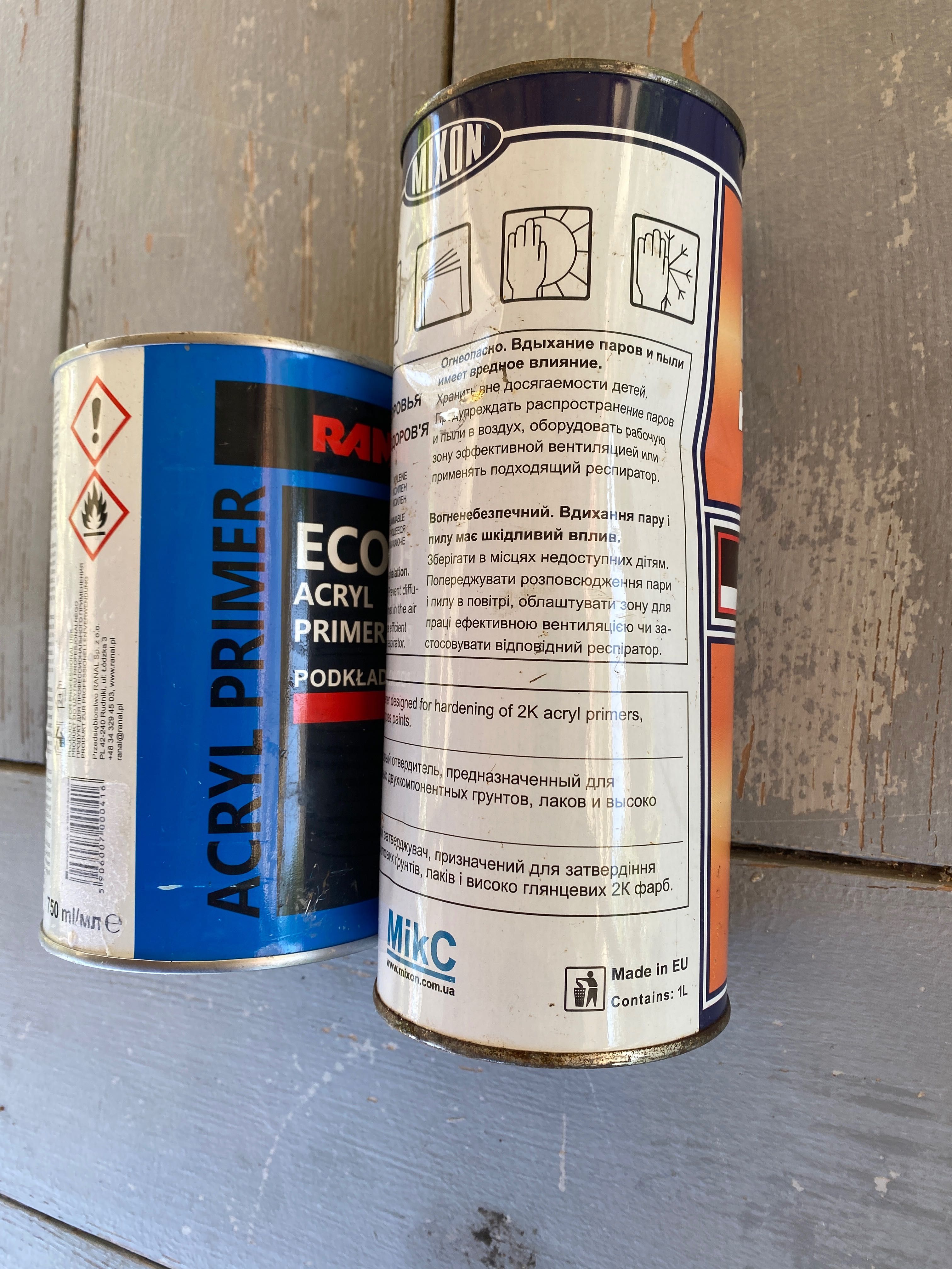 Грунт акриловый Ranal ECO Acryl Primer, отвердитель MIXON HARDENER 720