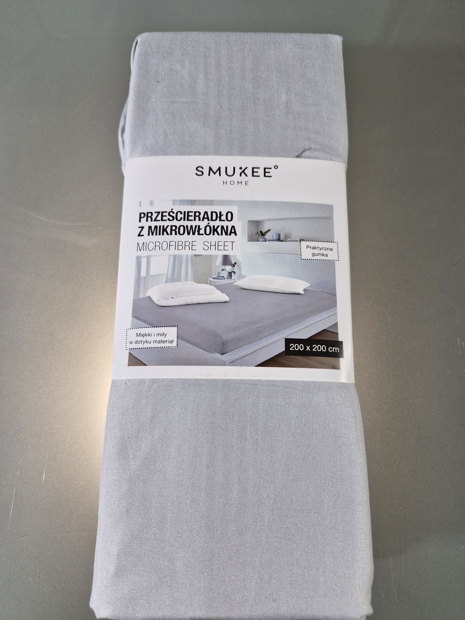 Prześcieradło Szare z Gumką z Mikrowłókna 200x200