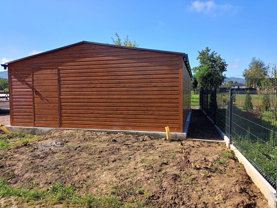 Nowy Garaż blaszany 6 x 5m drewnopodobny Producent Montaż Gratis