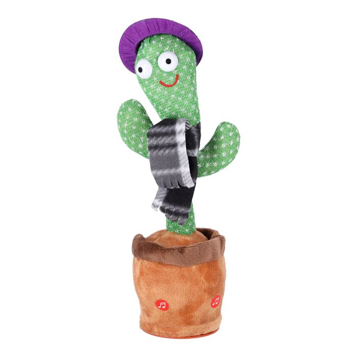 Zabawka Dla Dzieci - Tańczący Kaktus - Z Czarnym Szalikiem W Kratę