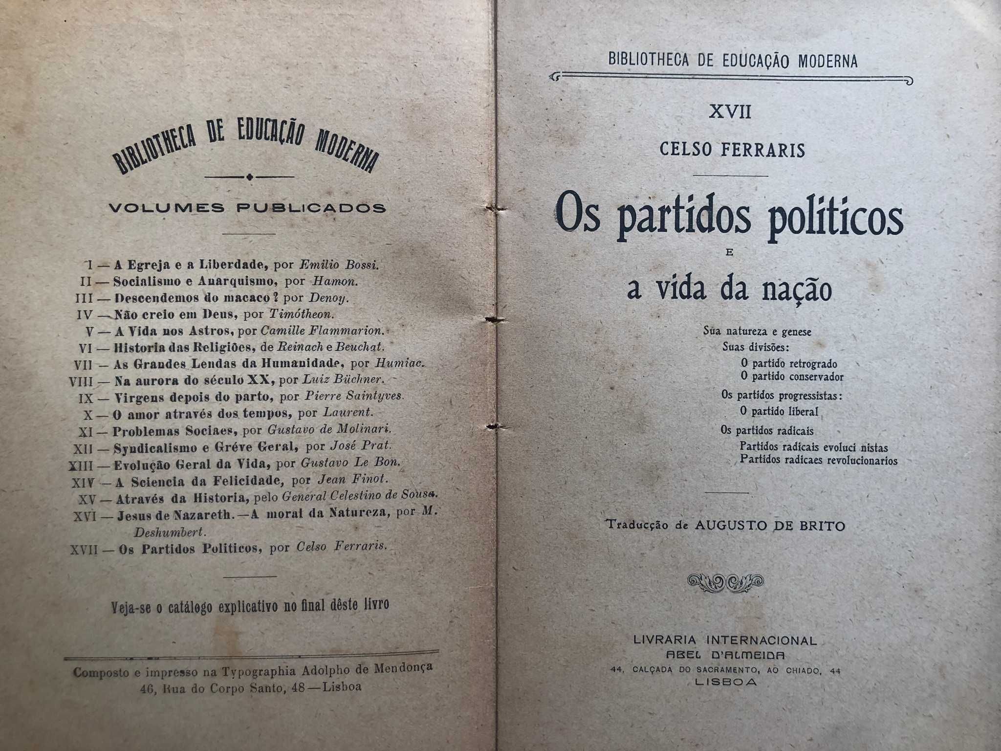 Os partidos politicos  - Dedic director de Alucta (Dr Brito Camacho)