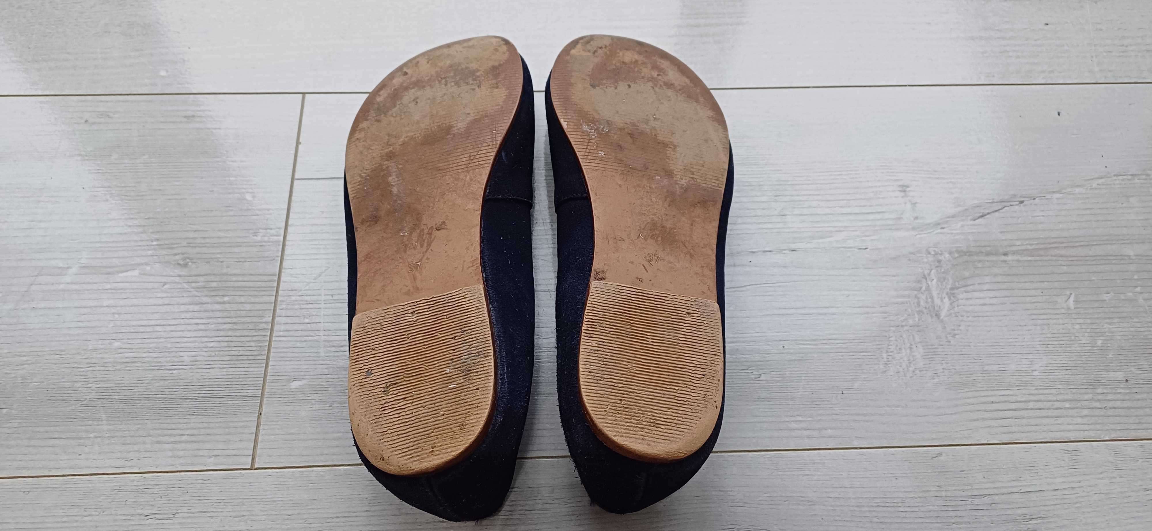 Półbuty Buty Wiosenne Jesienne Letnie Baleriny Granatowe 37 H&M Wysyłk