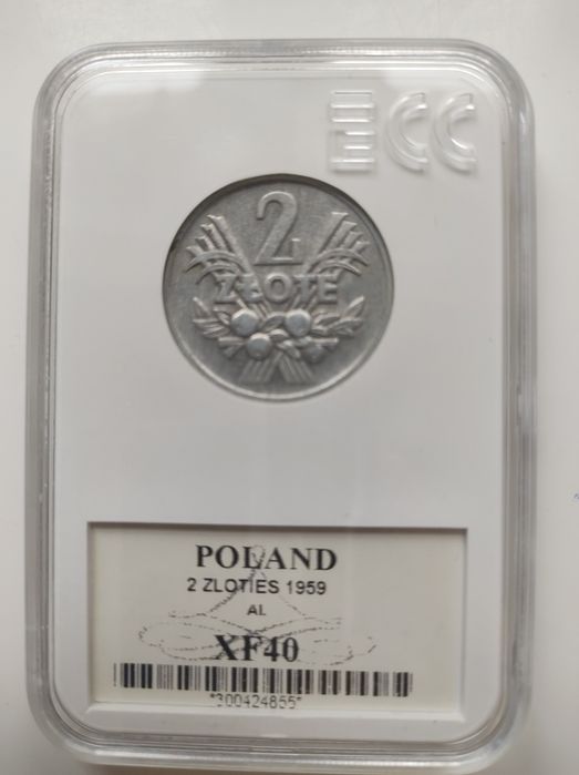 2zł Jagody 1959r XF40 Graiding GCN Rzadki Okaz!