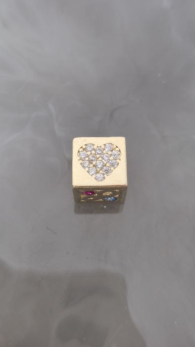 Nowy złoty charms do bransoletki typu Pandora kostka znak nieskończono