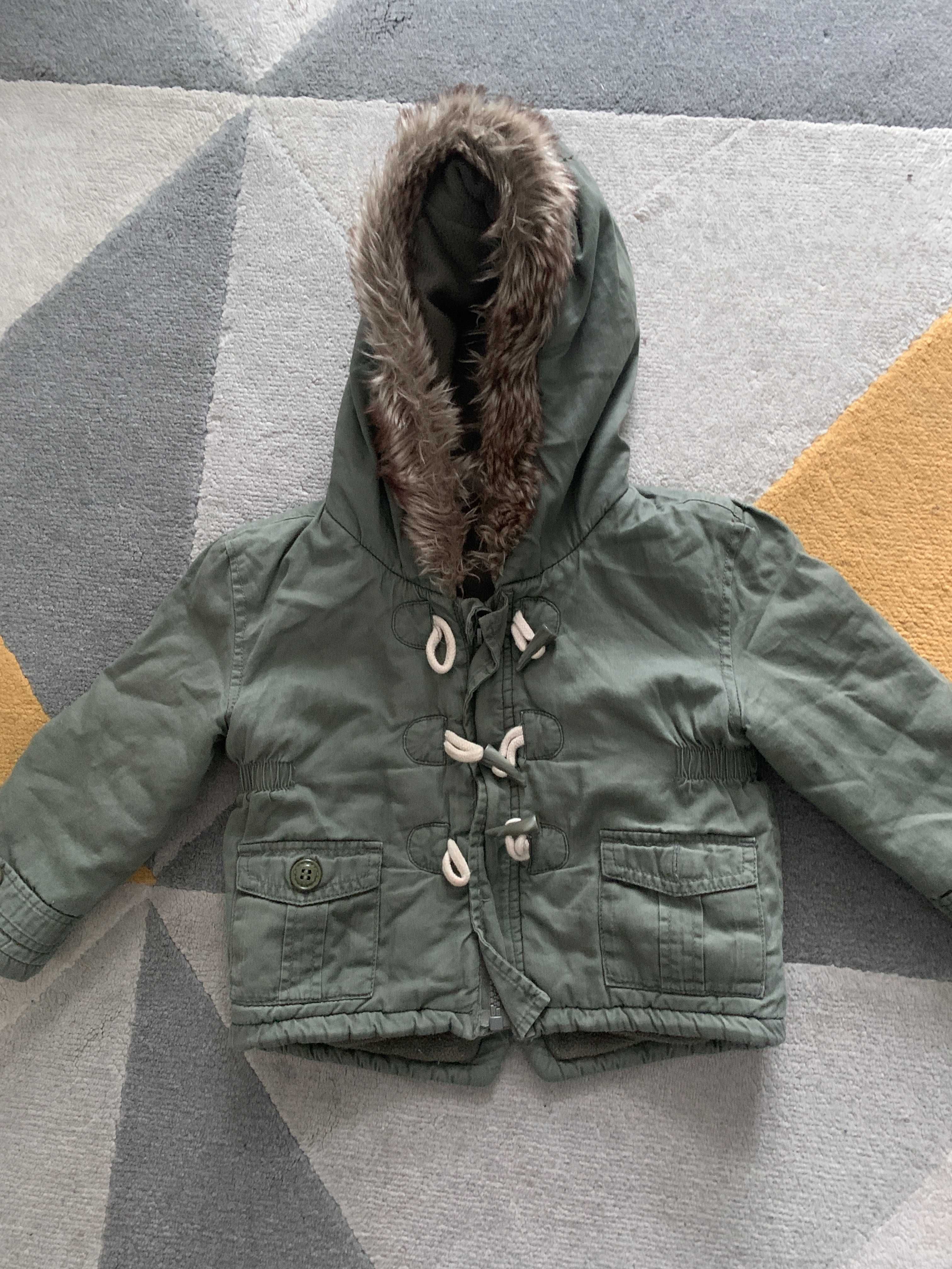 Zielona Parka 80 / 86 F&F  futerko jesienna wiosenna